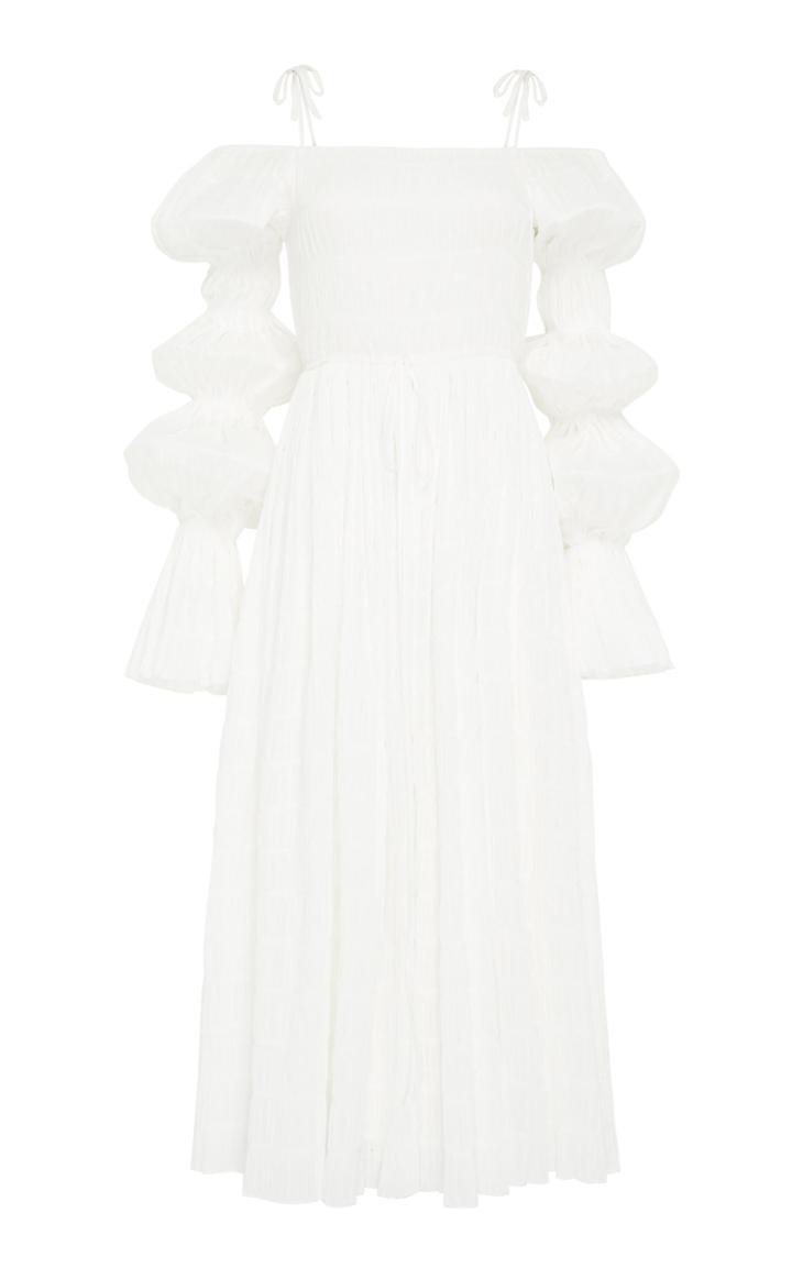 Rachel Gilbert Rae Cold-shoulder Cotton Midi Dress