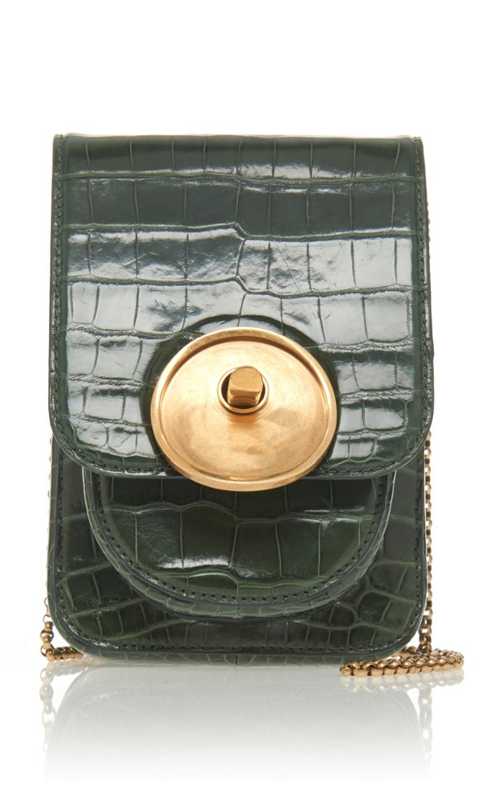 Marni Micro Alligator Saddle Lock Shoulder Bag