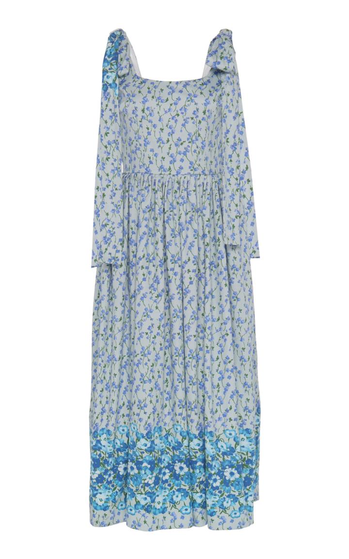 Luisa Beccaria Bow Strap Midi Dress