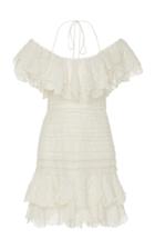 Zimmermann Ruffled Off-the-shoulder Linen-blend Mini Dress