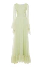 Luisa Beccaria Long Sleeve Chiffon Dress