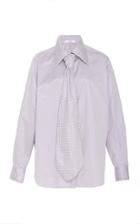 Area Cystal-embellished Tie-accented Printed Shirt