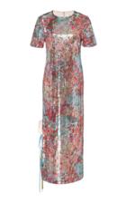 Prabal Gurung Floral Sequin Midi Dress