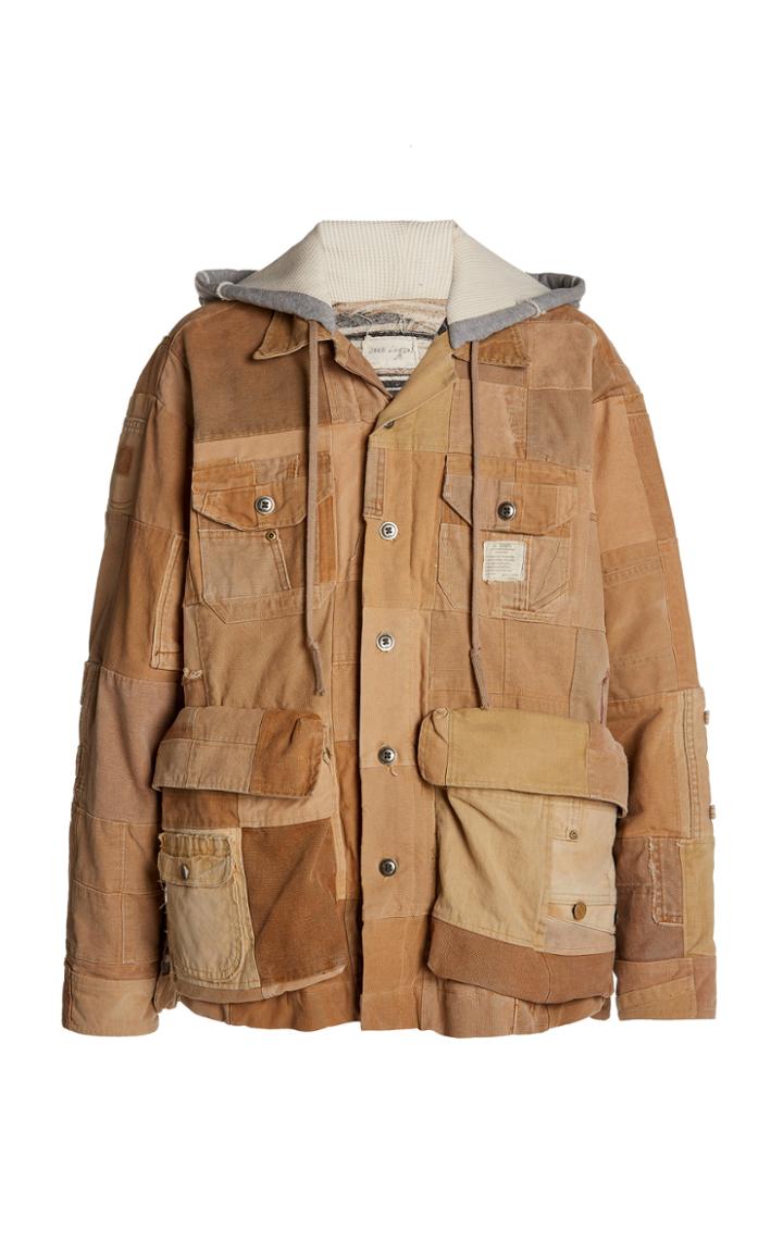 Moda Operandi Greg Lauren Work Canvas Scrapwork Hooded Boxy Jacket