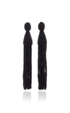 Oscar De La Renta Long Beaded Tassel Earrings
