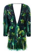 Moda Operandi Versace Embellished V-neck Sequined Dress Size: 38