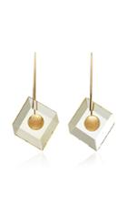 Yael Sonia Deco Reversible Quartz 18k Yellow Gold Earrings