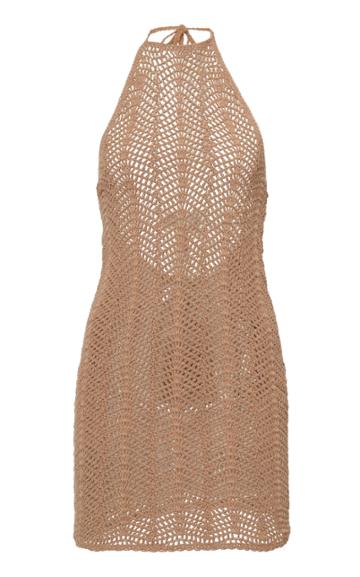 Akoia Swim Noelie Cotton Crochet Halter Dress