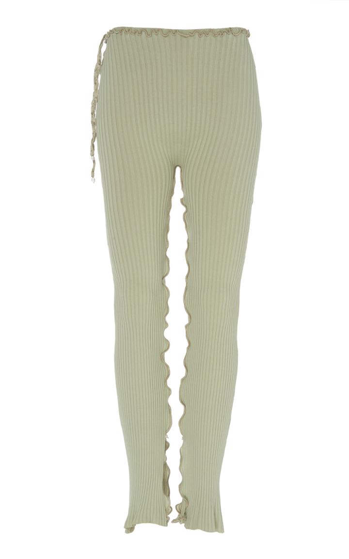 Moda Operandi Peet Dullaert Frill-embellished Ribbed-knit Pants Size: 34