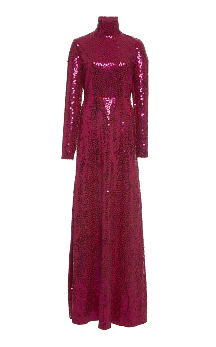 Attico Sequin Turtleneck Gown