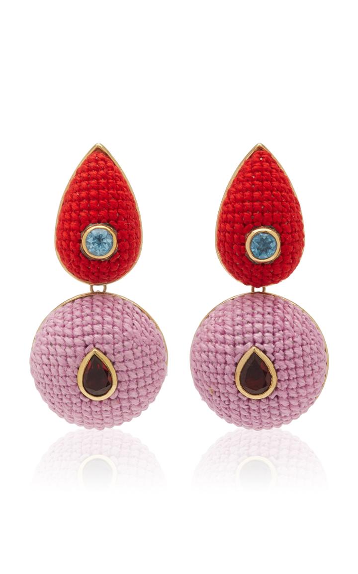 Moda Operandi Maria Frering Red Study Of Colour Double Drop Earrings