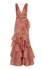 Johanna Ortiz Priceless Wonder Printed Ruffled Silk Gown