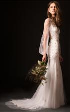 Temperley London Bridal Sofia Gown With Embroidered Bodice And Long Sleeves
