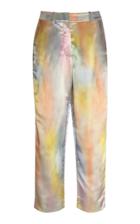 Sies Marjan Willa Cropped Printed Satin Straight-leg Pants