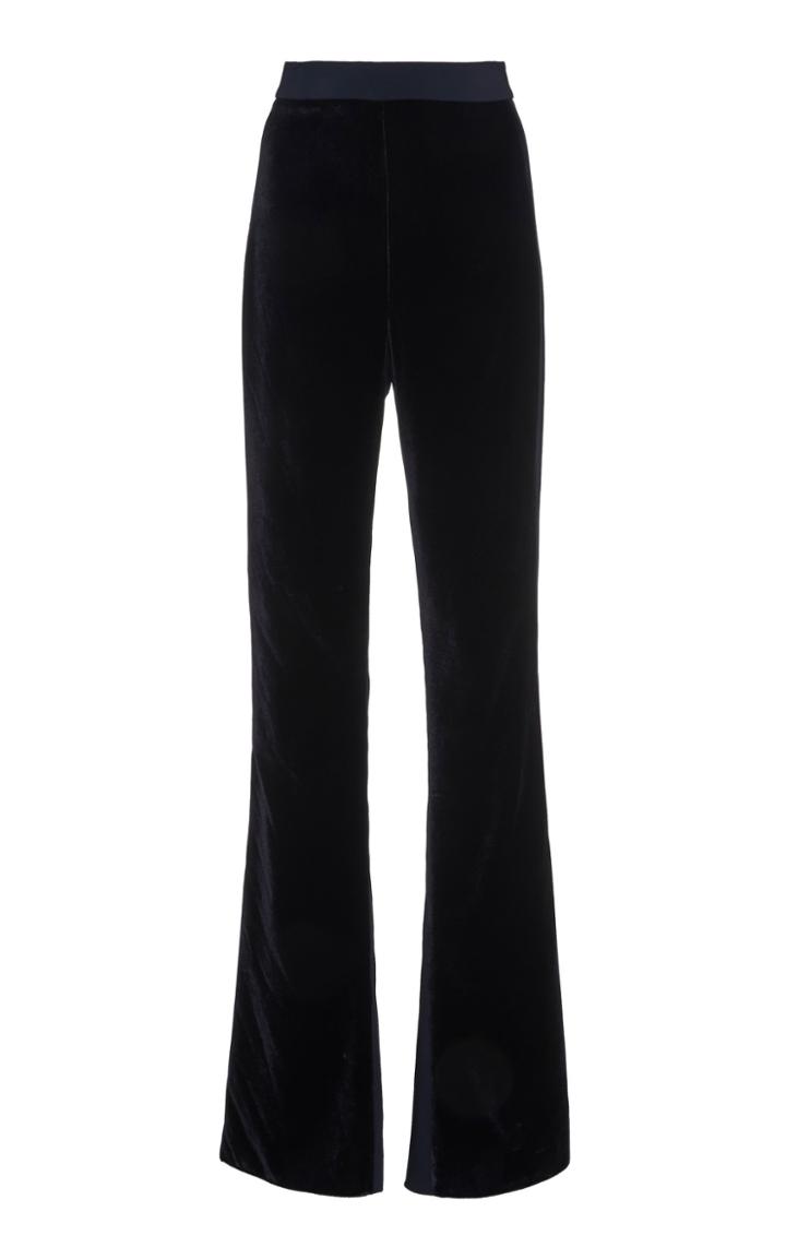 Cushnie High-rise Velvet Flared Pants