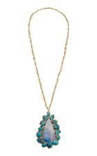 Mahnaz Collection One-of-a-kind 18k Gold Lapis Lazuli Turquoise And Diamond Necklace