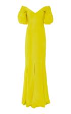 Elizabeth Kennedy Off-the-shoulder Textured Gown