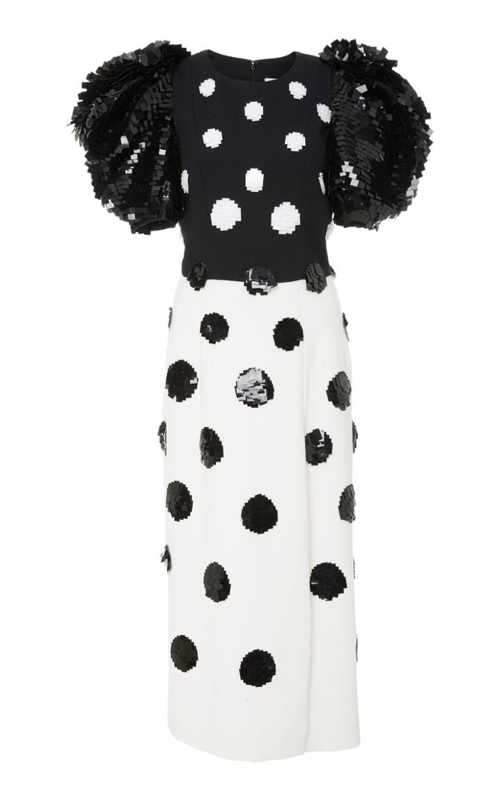 Carolina Herrera Pixelated Dot Midi Dress