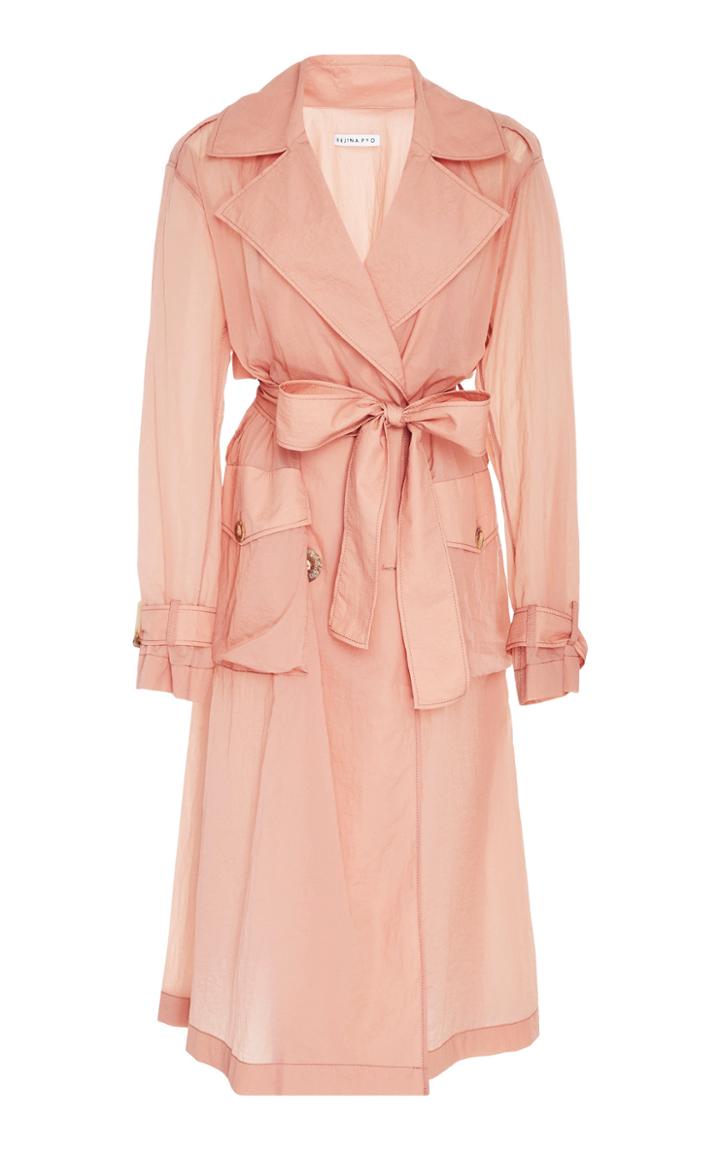 Rejina Pyo Addison Belted Shantung-chiffon Trench Coat