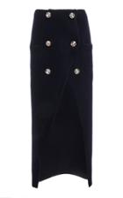 Balmain Crystal-embellished Wool-blend Midi Wrap Skirt
