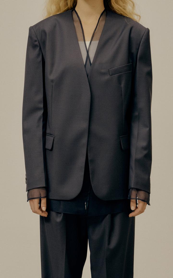 Moda Operandi Low Classic Layered Organza And Wool-blend Blazer
