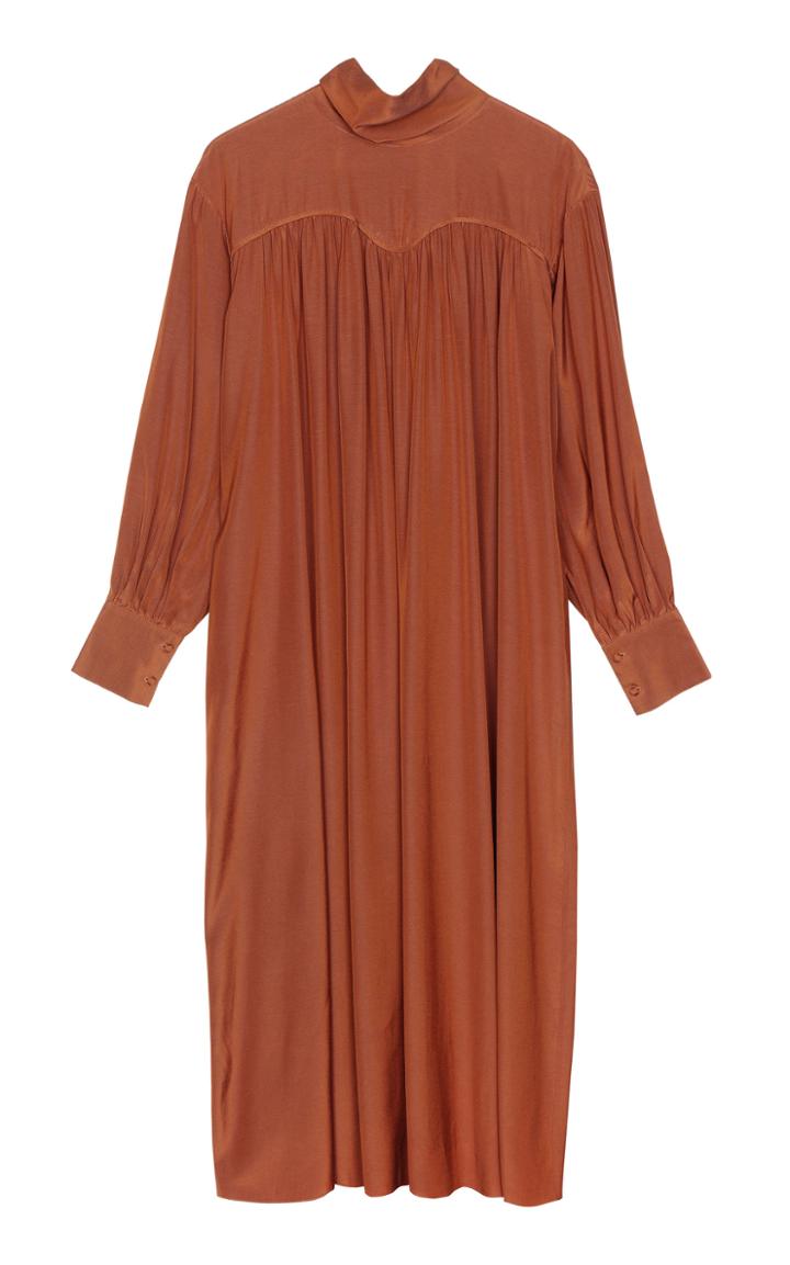 Moda Operandi Sayaka Davis Pleated Satin Dress