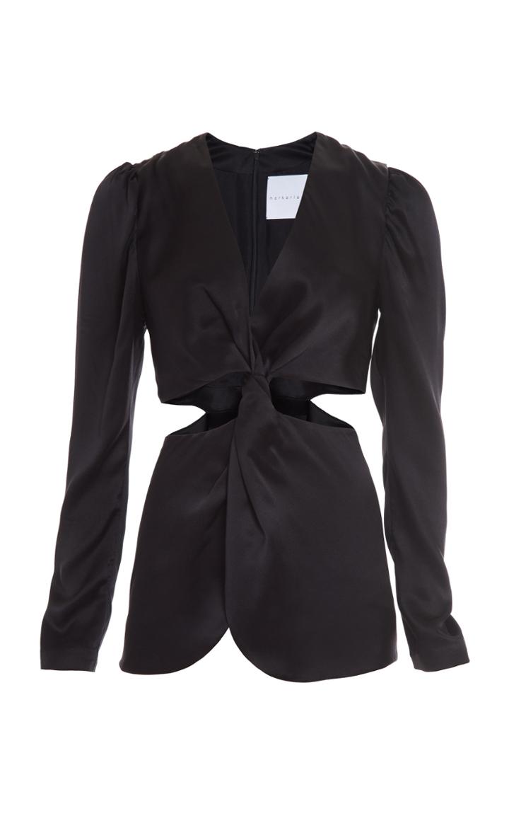 Moda Operandi Markarian Asteri Black Charmeuse Twist Top