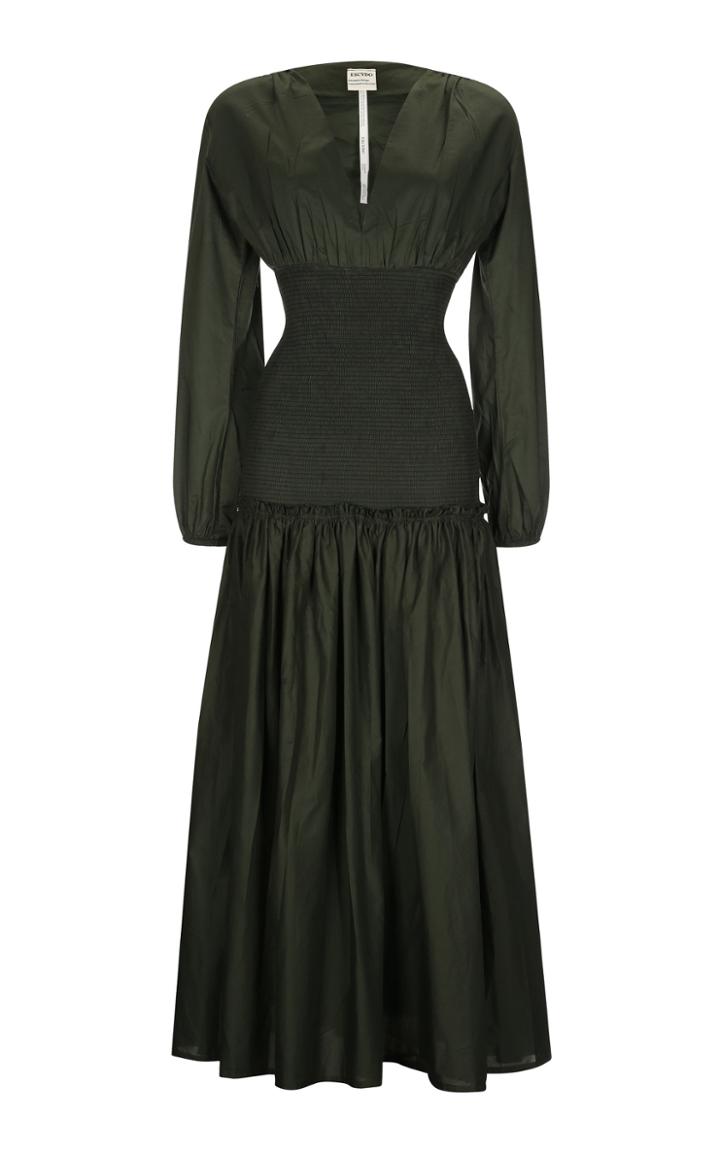 Moda Operandi Escvdo Elder Smocked Cotton Dress