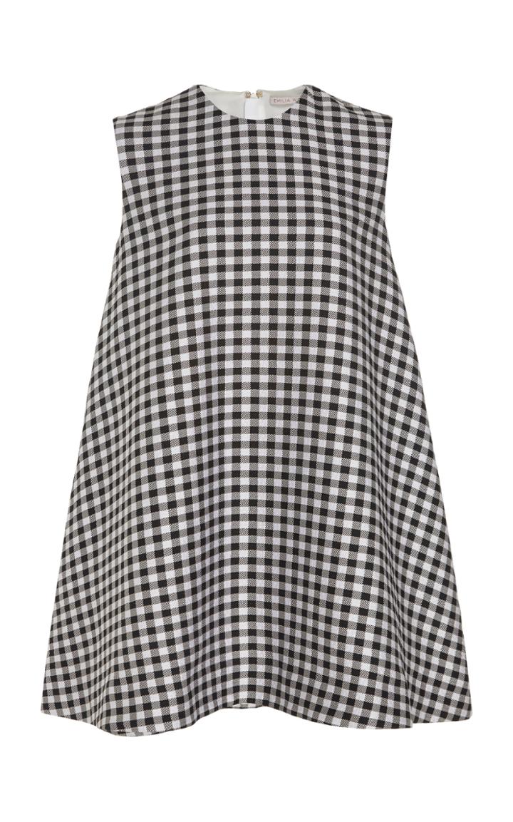 Moda Operandi Emilia Wickstead Flare Gingham Crepe Dress Size: 6