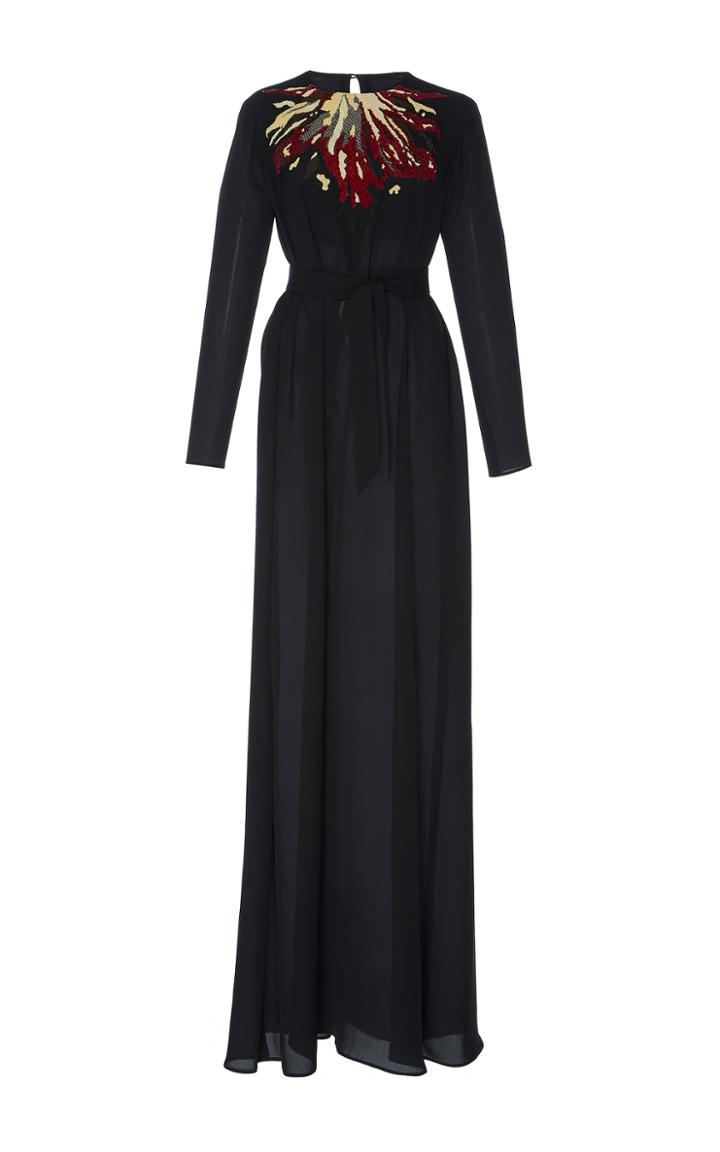 Martin Grant Embroidered Long Sleeve Gown