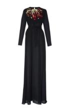 Martin Grant Embroidered Long Sleeve Gown