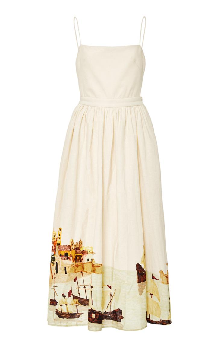 Moda Operandi Andres Otalora Velero Linen Midi Dress Size: 0