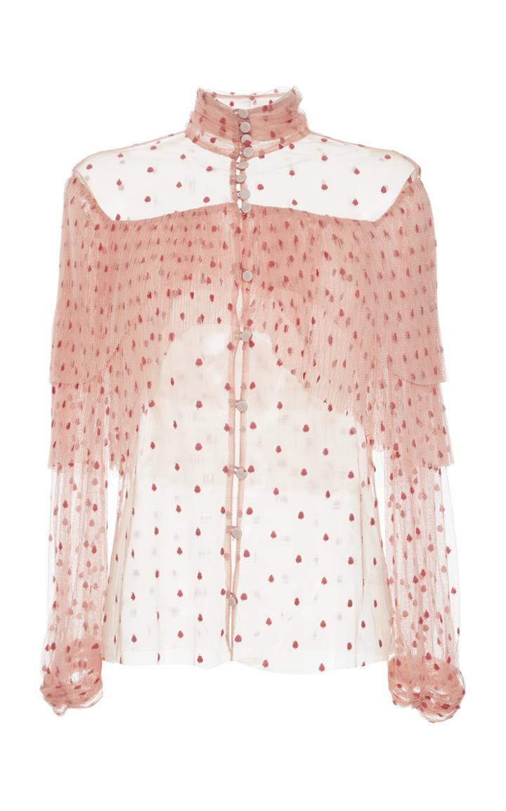 Luisa Beccaria Tulle Pois Blouse