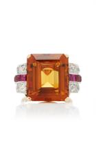 Fred Leighton One-of-a-kind Retro Gold Citrine And Ruby Cocktail Ring