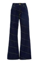 Tory Burch Pintucked Wide-leg Jeans