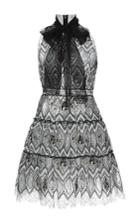 Giambattista Valli Eyelet Lace Self-tie Neck A-line Dress