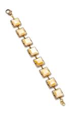 Sylva & Cie 18k Gold Mother-of-pearl And Diamond Bracelet