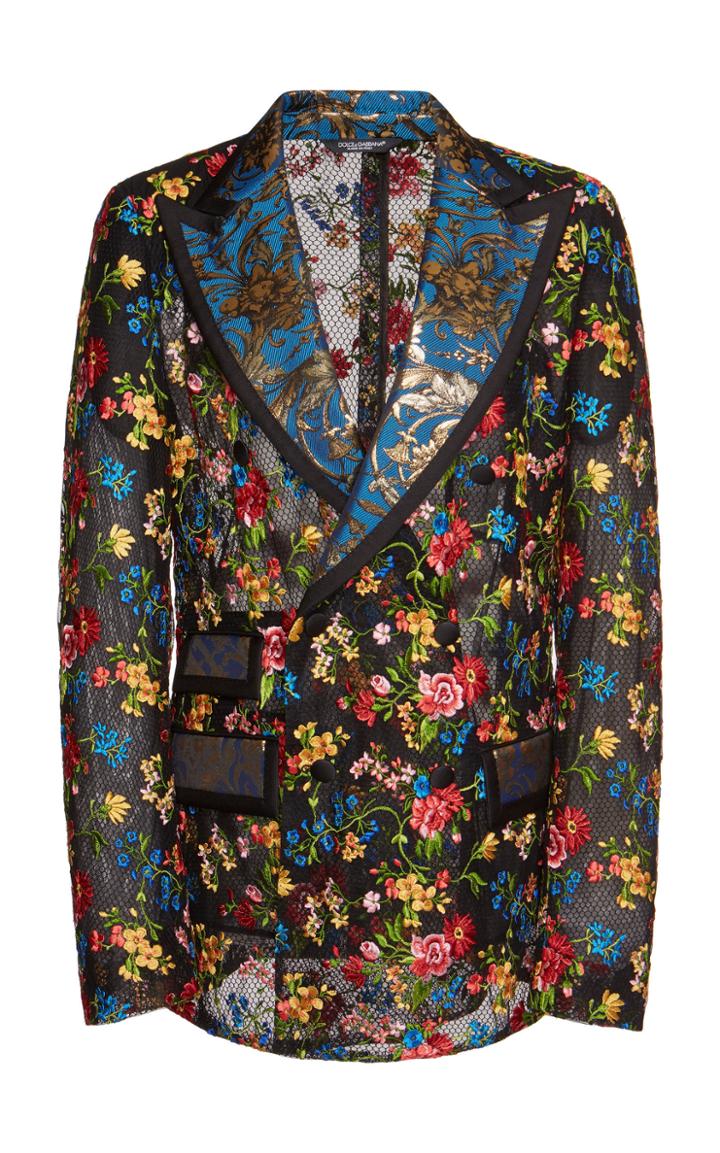 Dolce & Gabbana Floral-embroidered Tulle Jacket