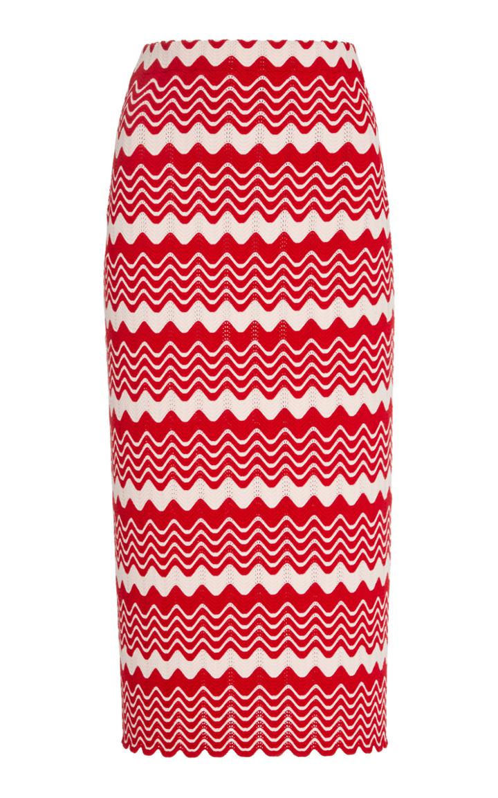 Simone Rocha Mandarin Wiggle Stretch-knit Midi Skirt