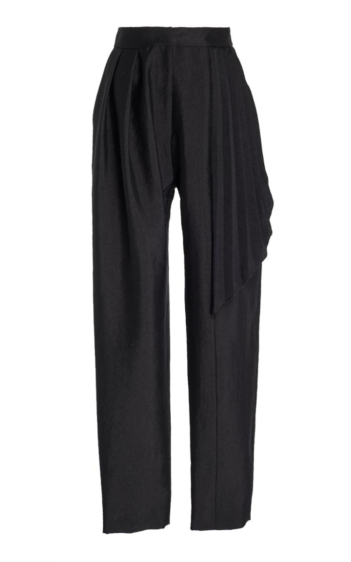 Noon By Noor Lionel Straight Leg Crepe Pleated Pants