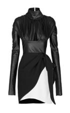 Moda Operandi Maticevski Everlast Keyhole Faux-leather & Crepe Dress