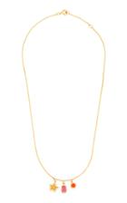 Moda Operandi Gaya 18k Yellow Gold Pink Tourmaline And Fire Opal Necklace