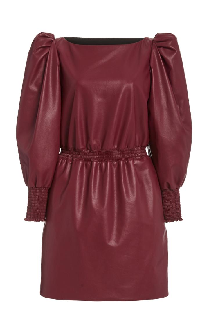 Moda Operandi Philosophy Di Lorenzo Serafini Puff-sleeve Faux Leather Mini Dress
