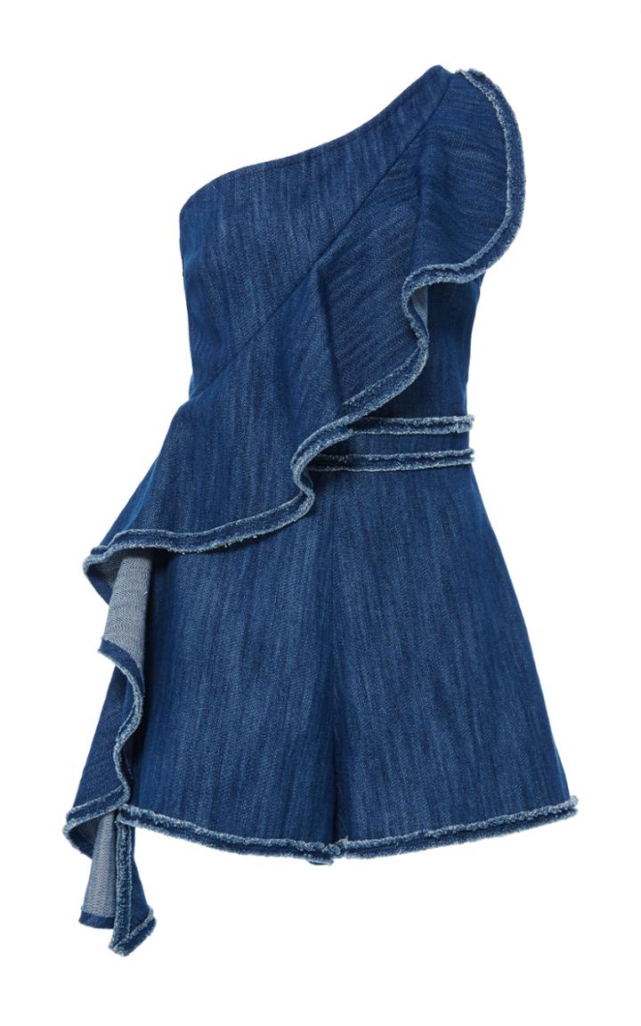 Alexis Blakely Ruffled Denim Romper