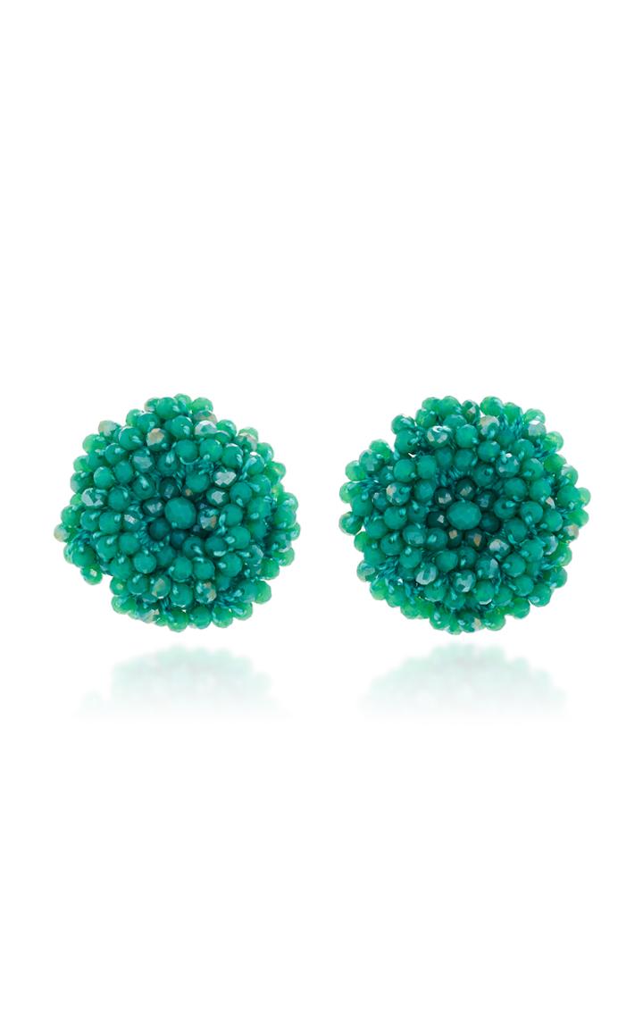 Bibi Marini Mint Beaded Blossom Earrings
