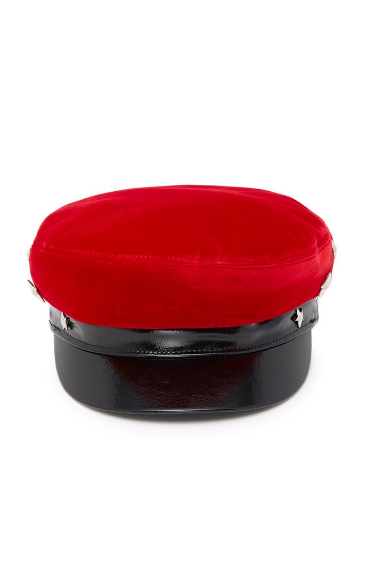 Avec La Troupe Red Velvet Hat