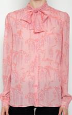 Moda Operandi Giambattista Valli Floral Silk Tie-neck Blouse
