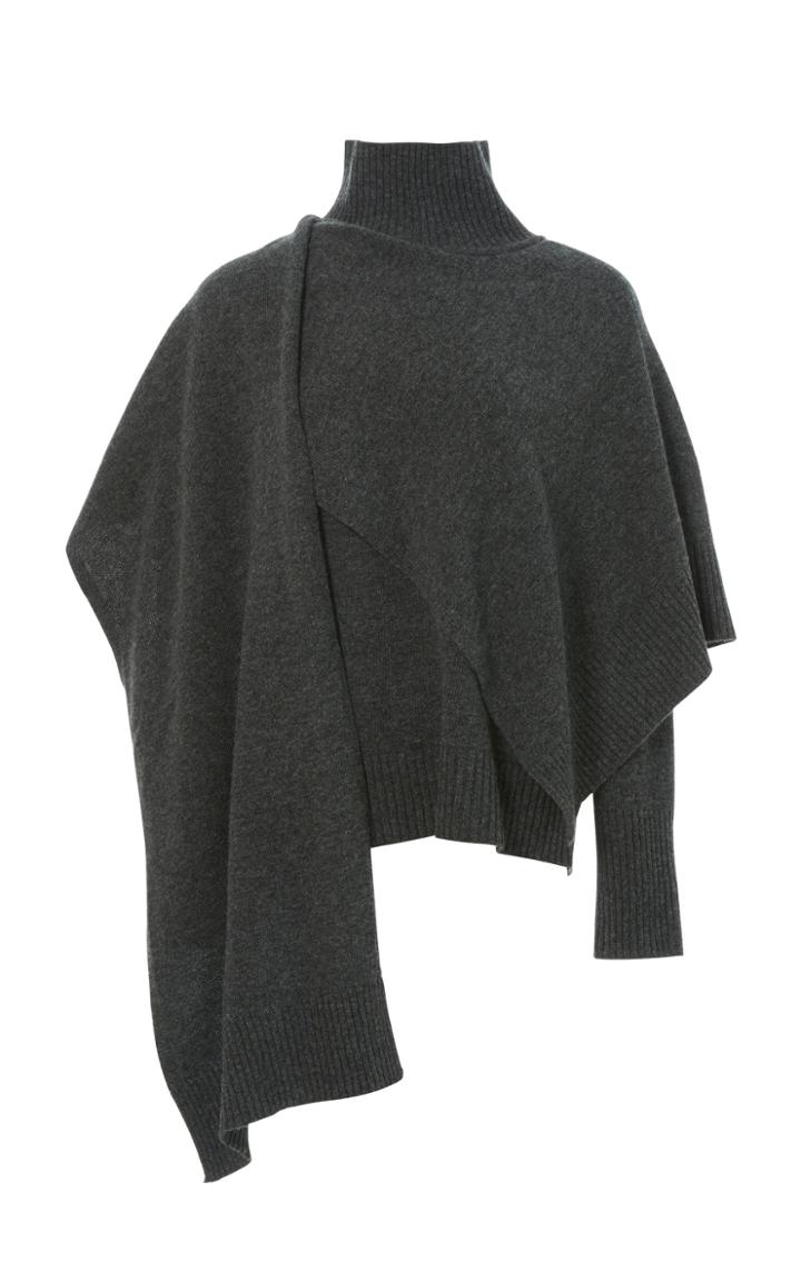 Lvir Draped Wool Turtleneck Sweater
