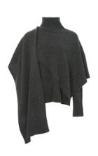 Lvir Draped Wool Turtleneck Sweater