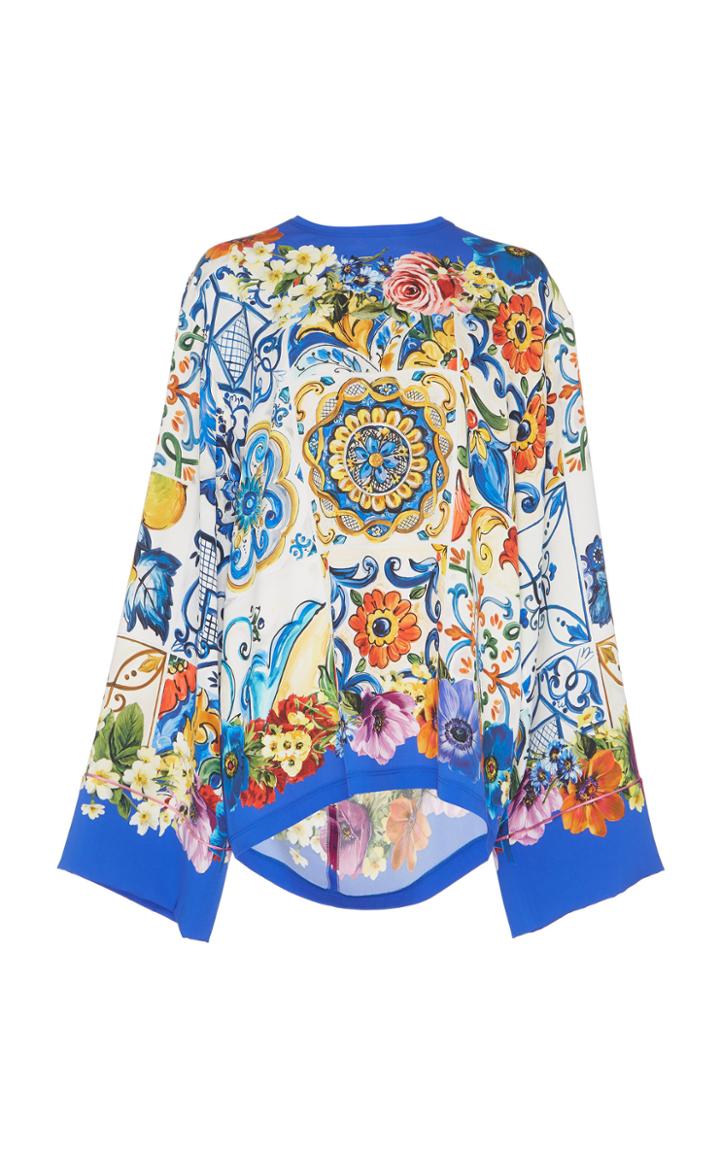 Dolce & Gabbana Maiolica-print Satin Top